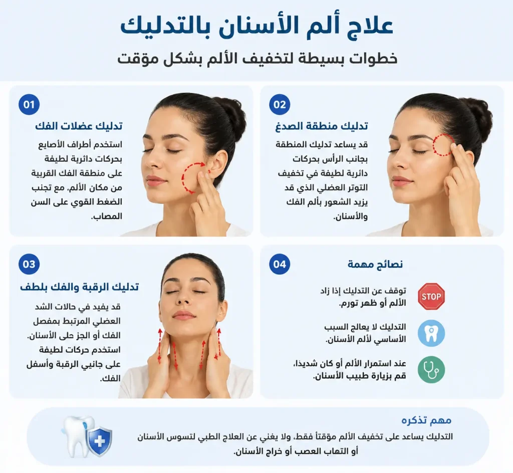 علاج ألم الأسنان بالتدليك